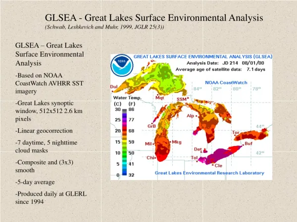 GLSEA – Great Lakes Surface Environmental Analysis Based on NOAA CoastWatch AVHRR SST imagery