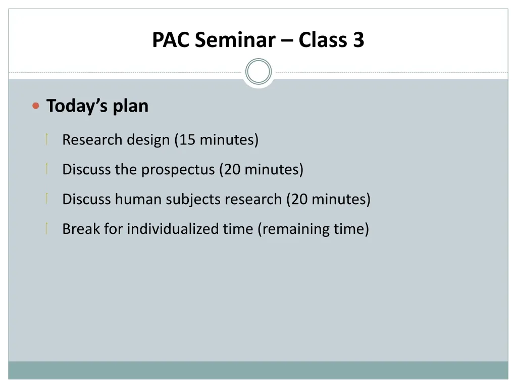 pac seminar class 3