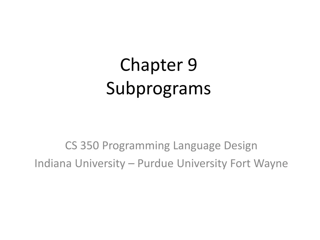 chapter 9 subprograms