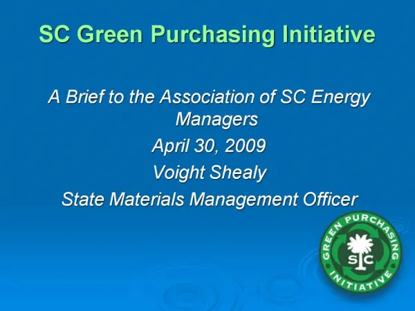 SC Green Purchasing Initiative