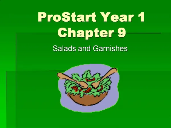 ProStart Year 1 Chapter 9