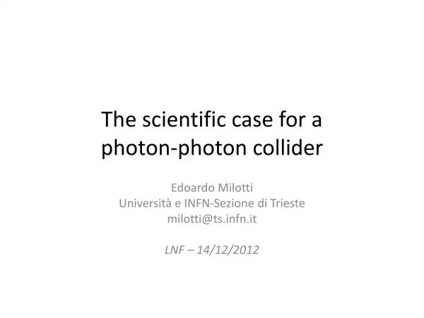 The scientific case for a photon-photon collider