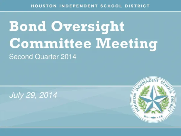 Bond Oversight Committee Meeting