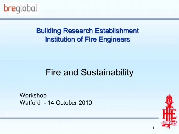 Building Research Establishment Institution of Fire Engineers