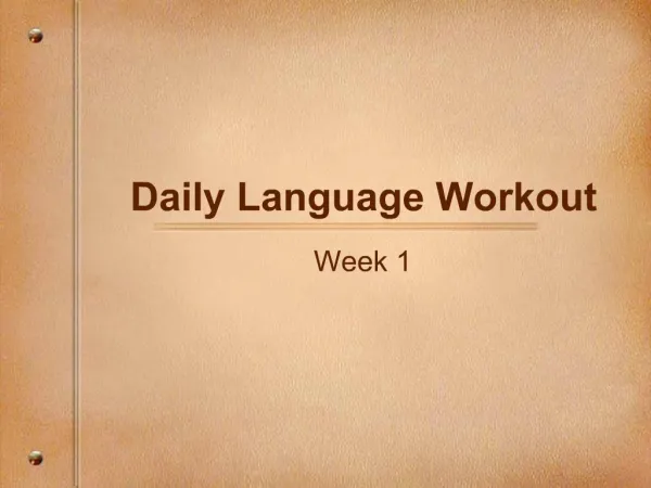 Daily Language Workout