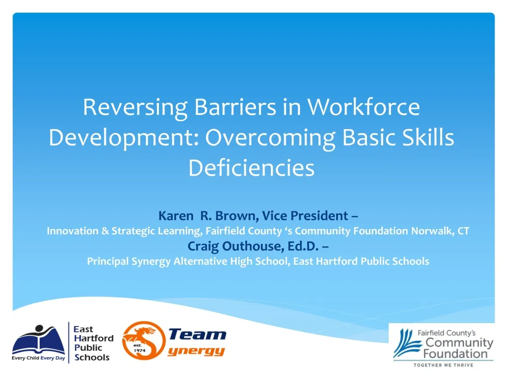 reversing barriers in workforce development overcoming basic skills deficiencies