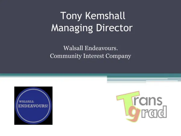 Tony Kemshall Managing Director