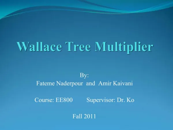 Wallace Tree Multiplier