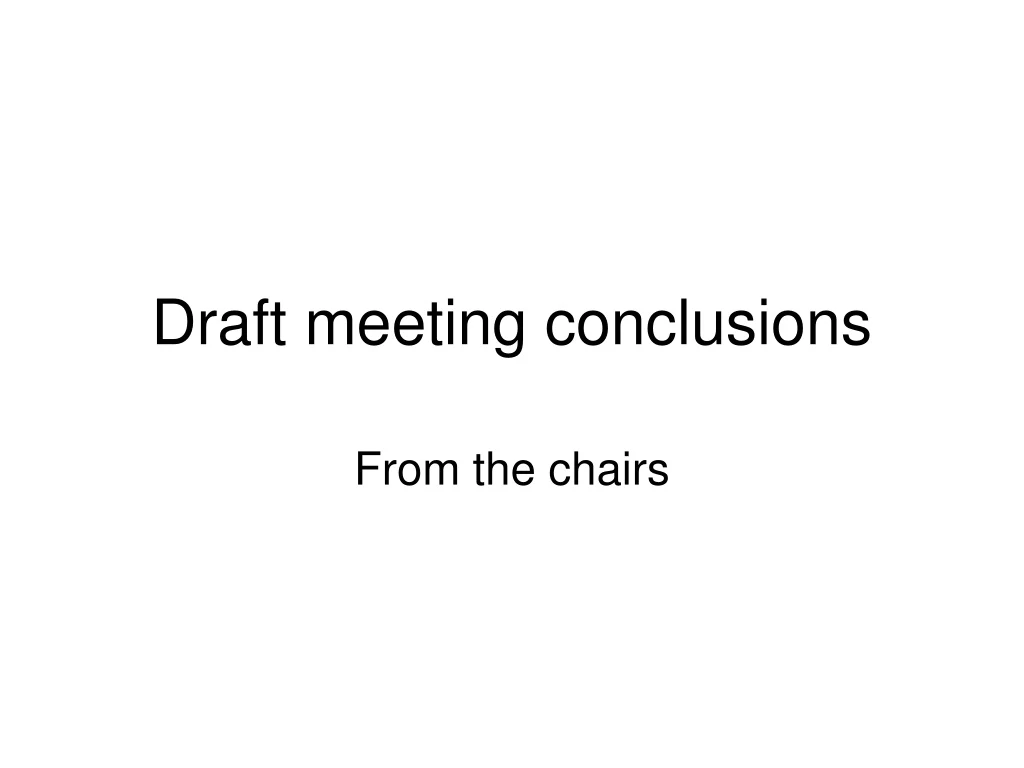 draft meeting conclusions