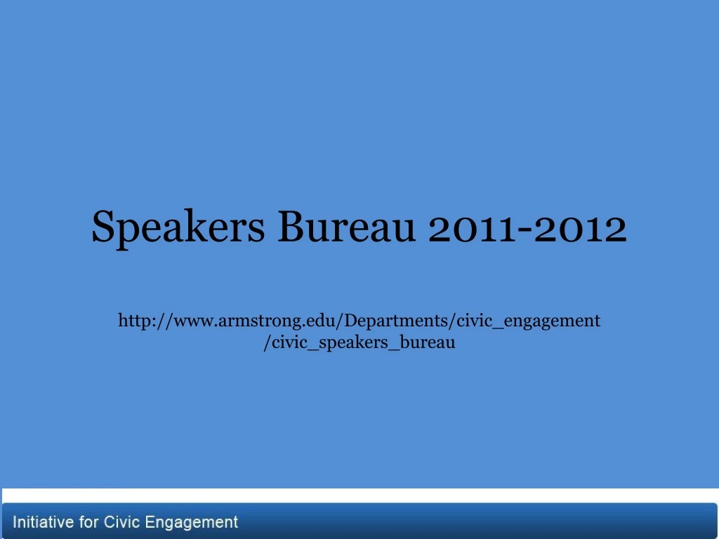 speakers bureau 2011 2012