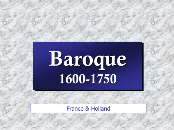 Baroque 1600-1750