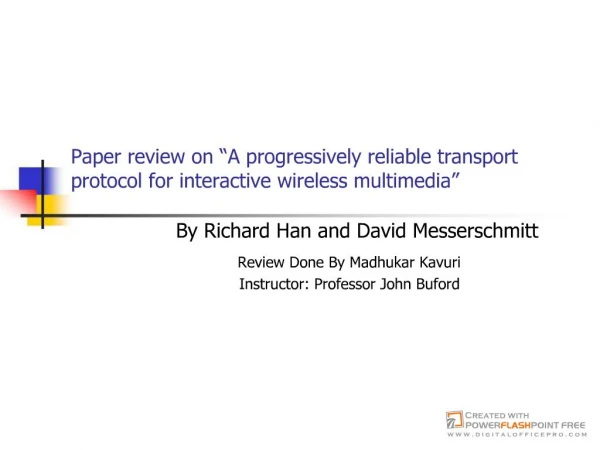 Paper review on