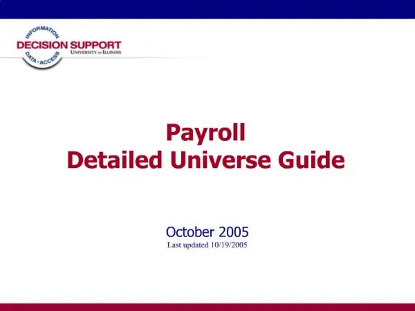 Payroll Detailed Universe Guide