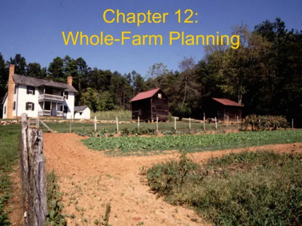 Chapter 12: Whole-Farm Planning