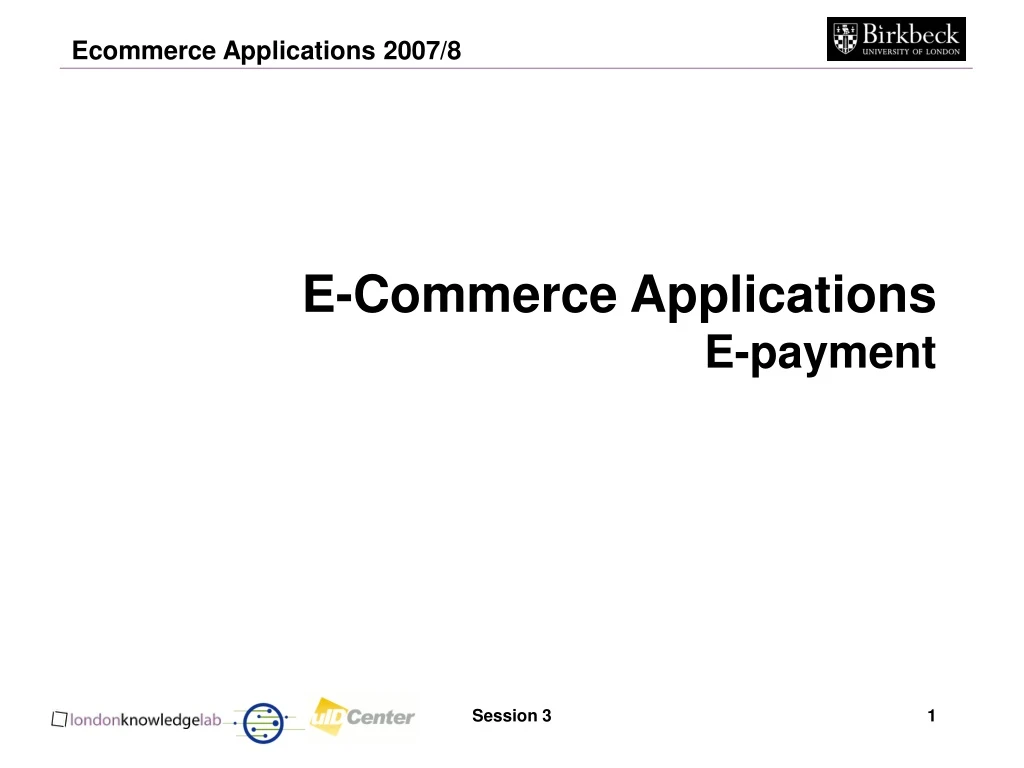 e commerce applications e payment