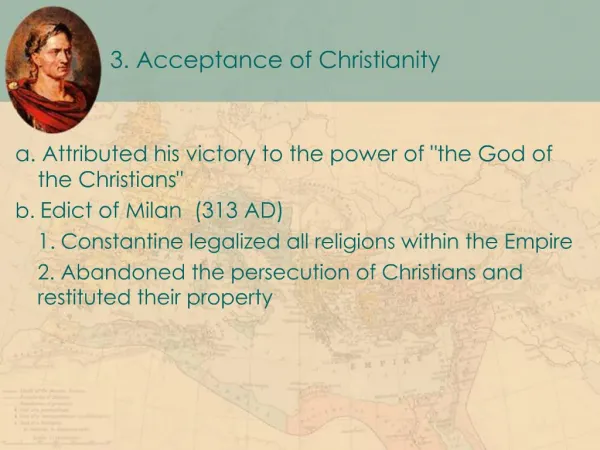3. Acceptance of Christianity