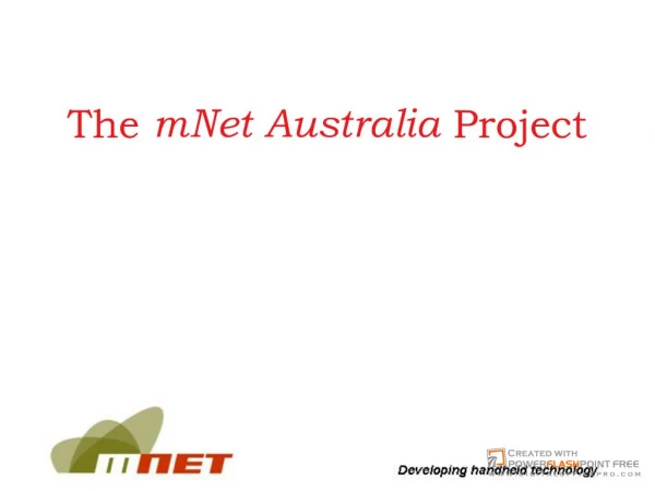 The mNet Australia Project