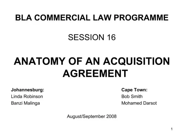 BLA COMMERCIAL LAW PROGRAMME SESSION 16
