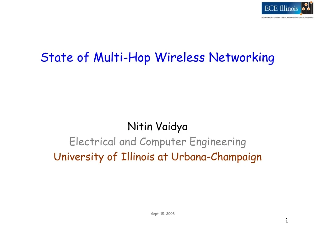 state of multi hop wireless networking