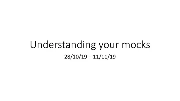 Understanding your mocks