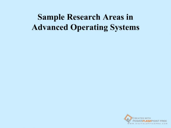 Sample Research Areas in