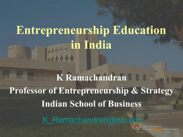 Entrepreneurship Education in India
