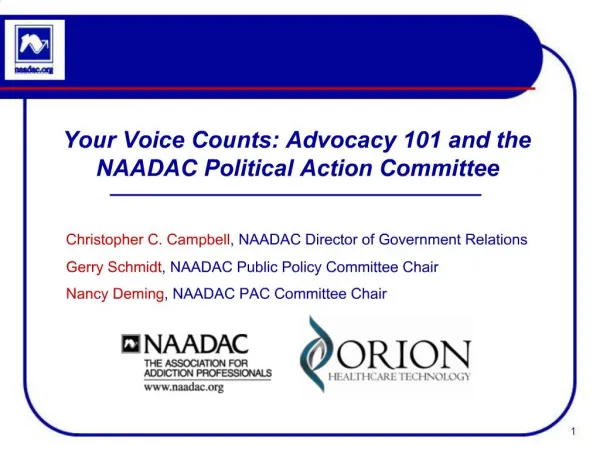 Your Voice Counts: Advocacy 101 and the NAADAC Political Action Committee