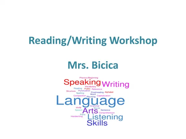 Reading/Writing Workshop Mrs. Bicica