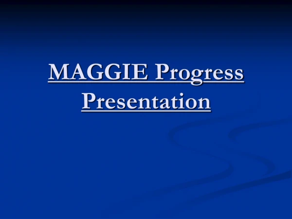 MAGGIE Progress Presentation