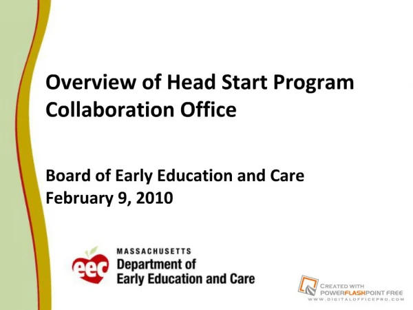 Overview of Head Start Program - EEC childcare Home Page
