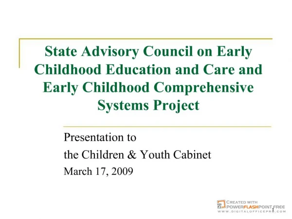State Advisory Council on Early
