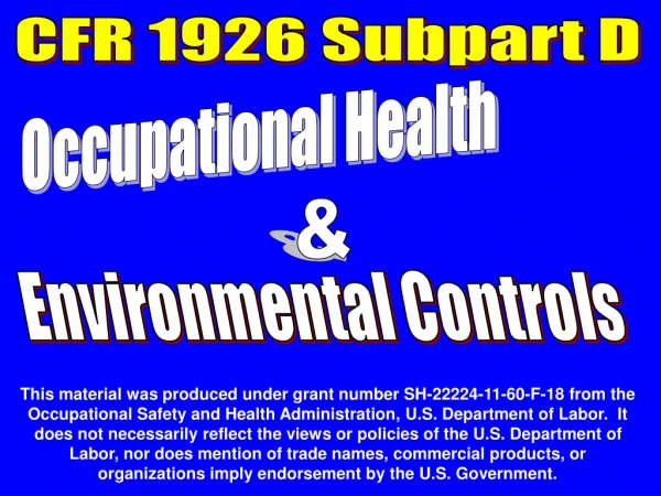 CFR 1926 Subpart D