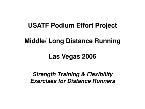USATF Podium Effort Project Middle/ Long Distance Running Las Vegas 2006