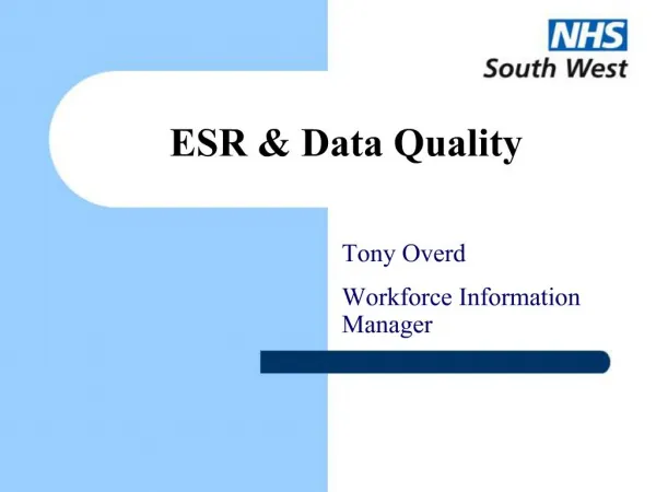 ESR Data Quality