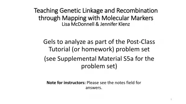 Teaching Genetic Linkage and Recombination through Mapping with Molecular Markers