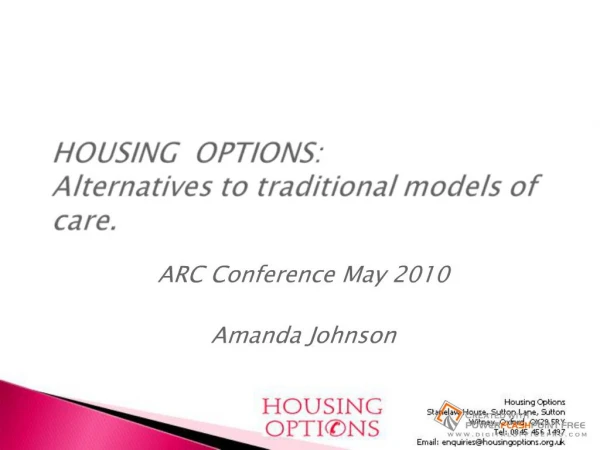 Amanda Johnson Alternatives to traditional models of care.