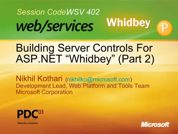 Building Server Controls For ASP Whidbey Part 2