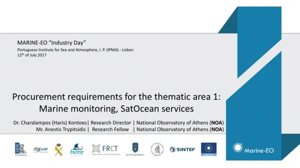 Procurement requirements for the thematic area 1: Marine monitoring, SatOcean services