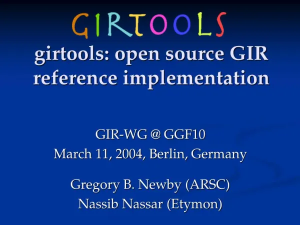 Girtools: open source GIR reference implementation