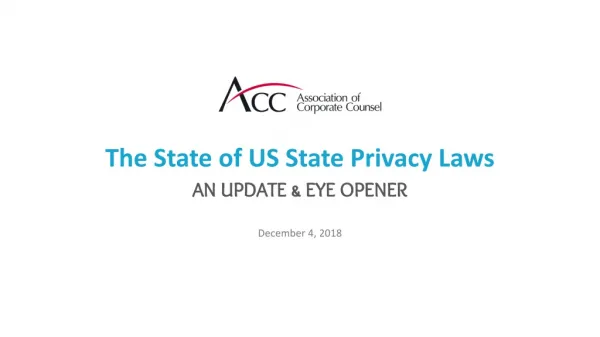 The State of US State Privacy Laws An Update &amp; Eye Opener