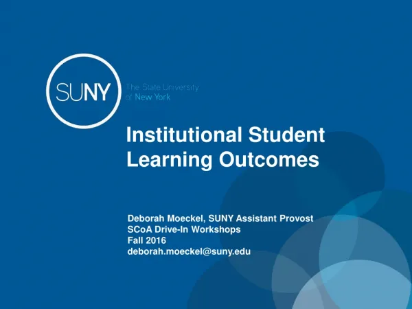 Institutional Student Learning Outcomes
