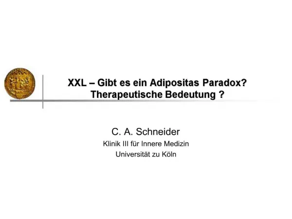 XXL Gibt es ein Adipositas Paradox Therapeutische Bedeutung