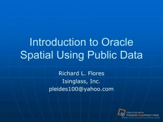 Introduction to Oracle Spatial Using Public Data - slide 1