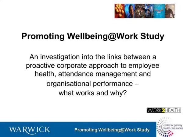 Promoting WellbeingWork Study