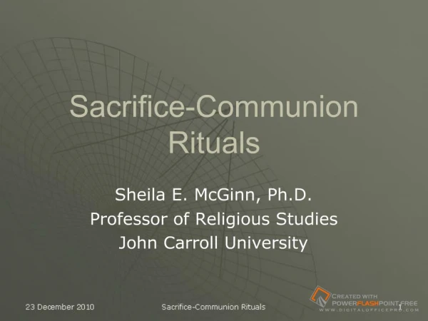 Sacrifice-Communion Rituals