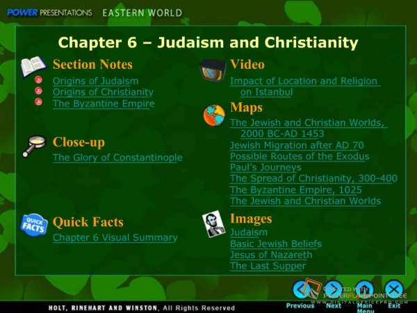 Chapter 6 Judaism and Christianity