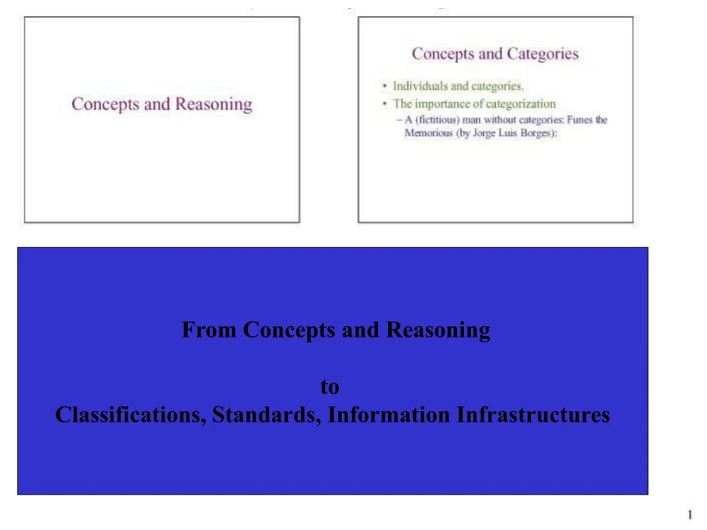 from concepts and reasoning to classifications