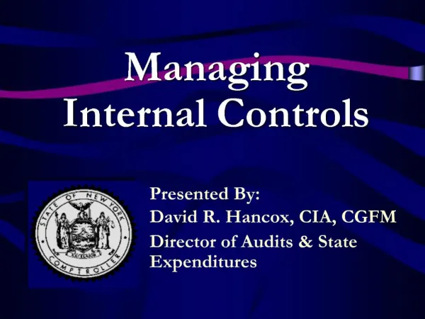Managing Internal Controls