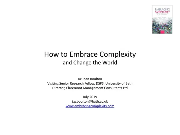 How to Embrace Complexity and Change the World