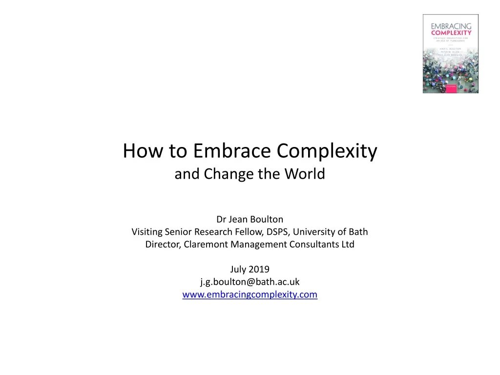 how to embrace complexity and change the world